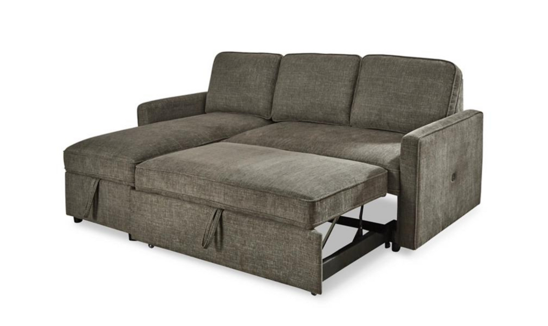 Kerle Fabric Sectional with Pop-Up Bed & Storage