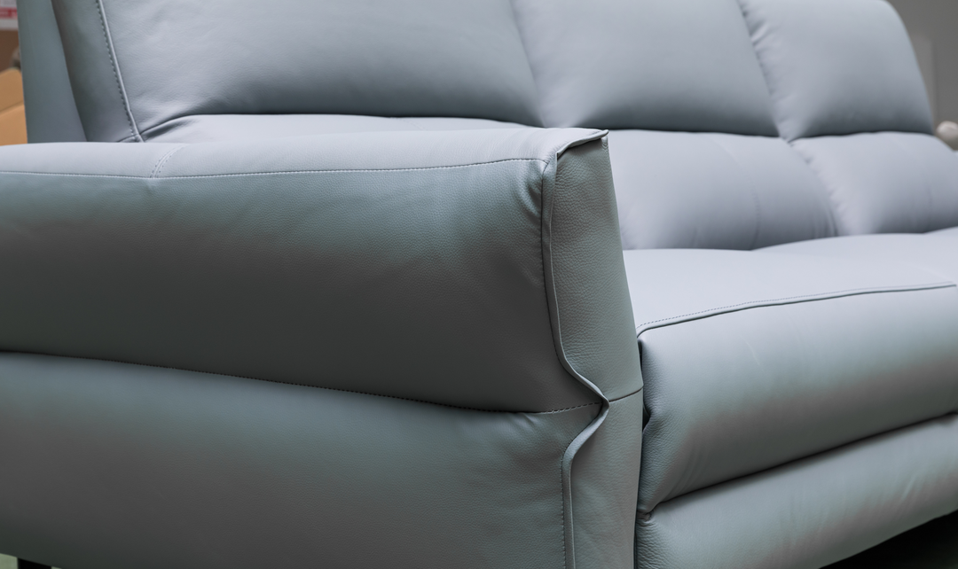 Klaussner Armonia 3-seater Blue Leather Power Reclining Sofa