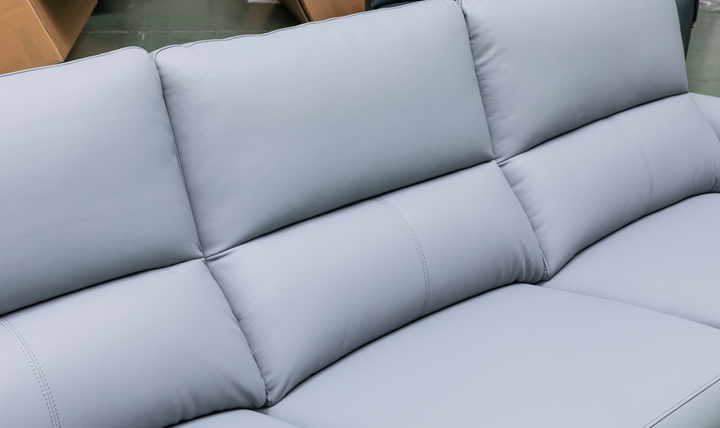 Klaussner Armonia 3-seater Blue Leather Power Reclining Sofa