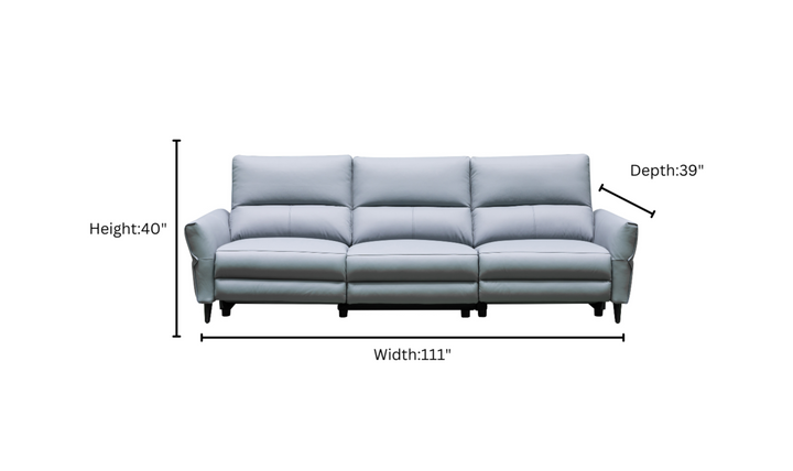 Klaussner Armonia 3-seater Blue Leather Power Reclining Sofa