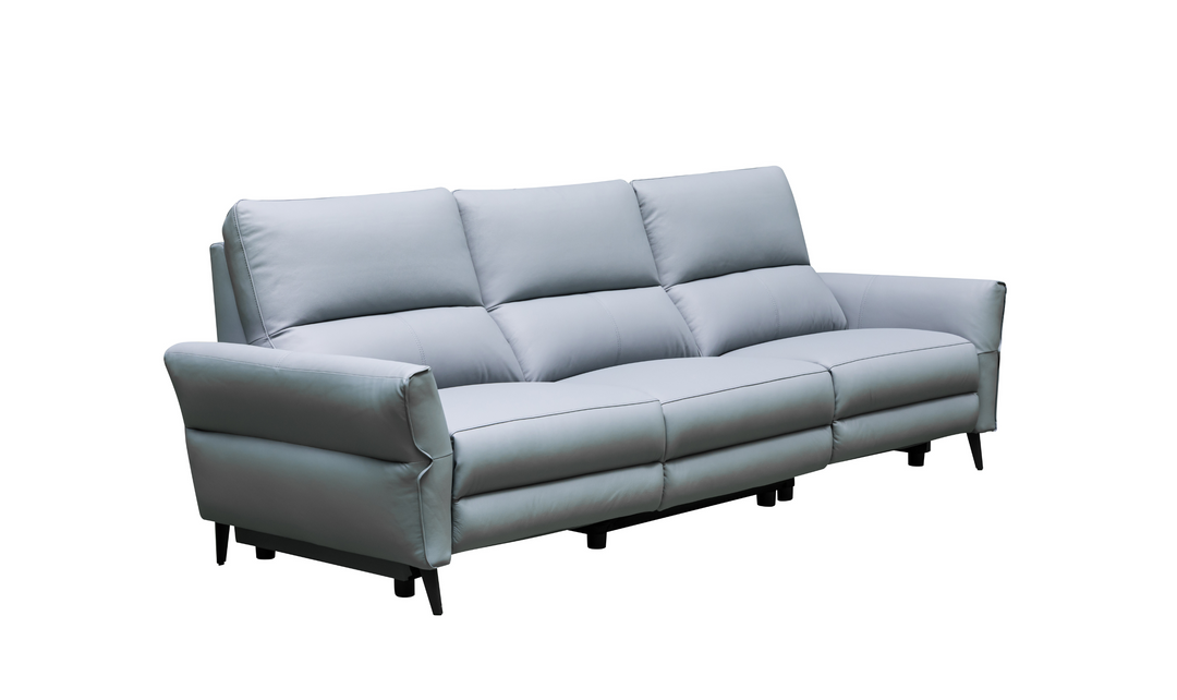 Klaussner Armonia 3-seater Blue Leather Power Reclining Sofa