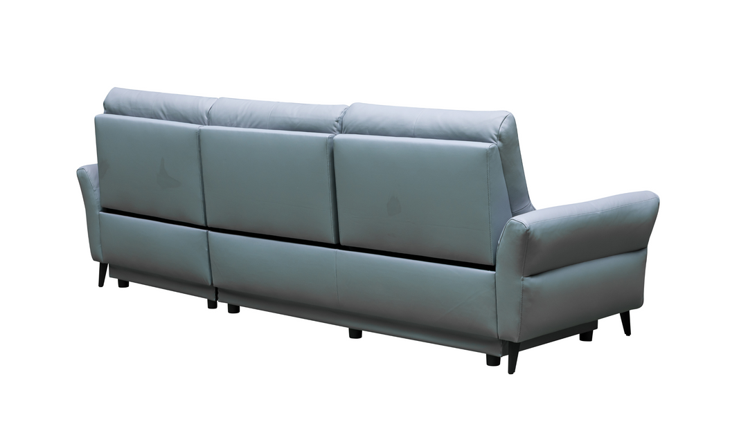 Klaussner Armonia 3-seater Blue Leather Power Reclining Sofa