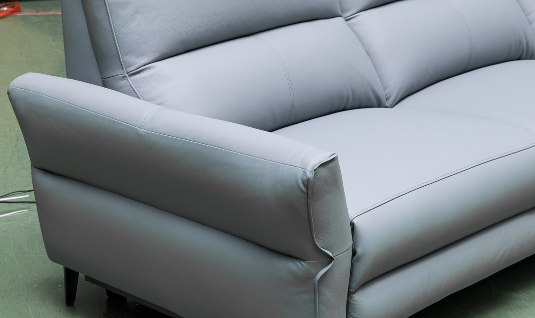 Klaussner Armonia 3-seater Blue Leather Power Reclining Sofa