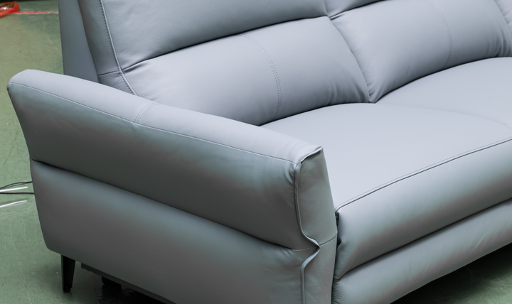 Klaussner Armonia 3-seater Blue Leather Power Reclining Sofa