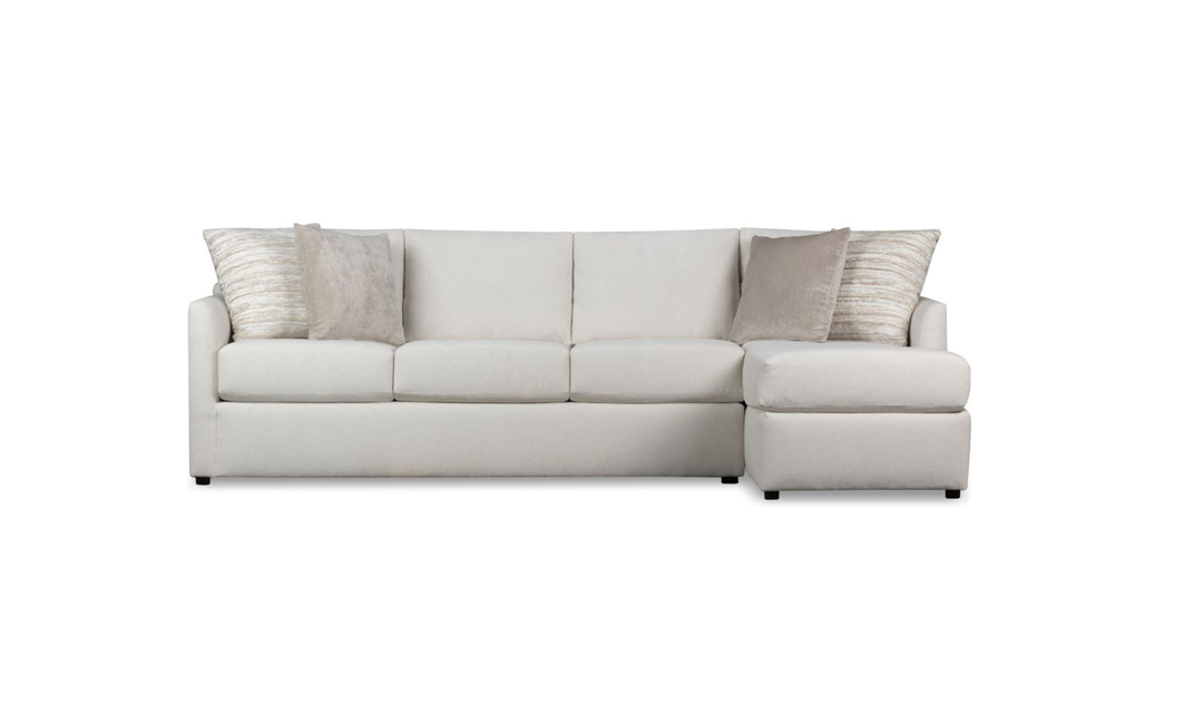 Klaussner Atlanta L-Shape Fabric Sectional Sofa in Beige-Jennifer Furniture