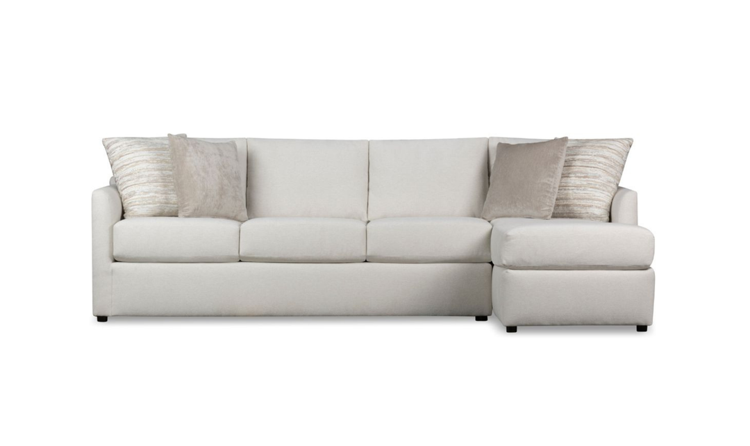 Klaussner Atlanta L-Shape Fabric Sectional Sofa in Beige-Jennifer Furniture