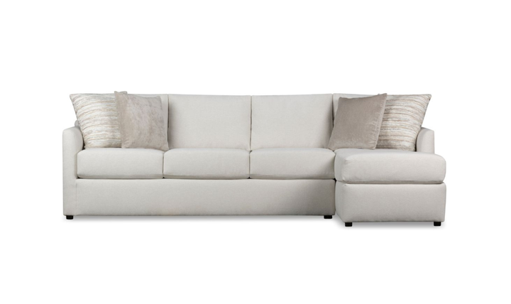 Klaussner Atlanta L-Shape Fabric Sectional Sofa in Beige-Jennifer Furniture
