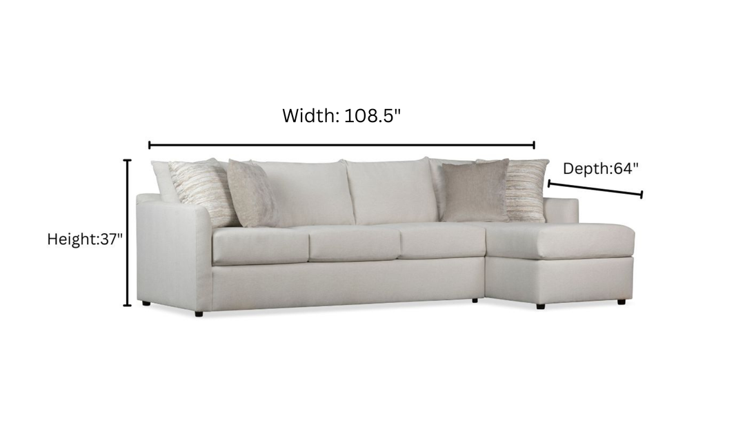Klaussner Atlanta L-Shape Fabric Sectional Sofa in Beige-Jennifer Furniture