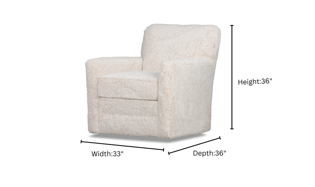 Klaussner Becks Fabric Swivel Accent Chair with Track Arms