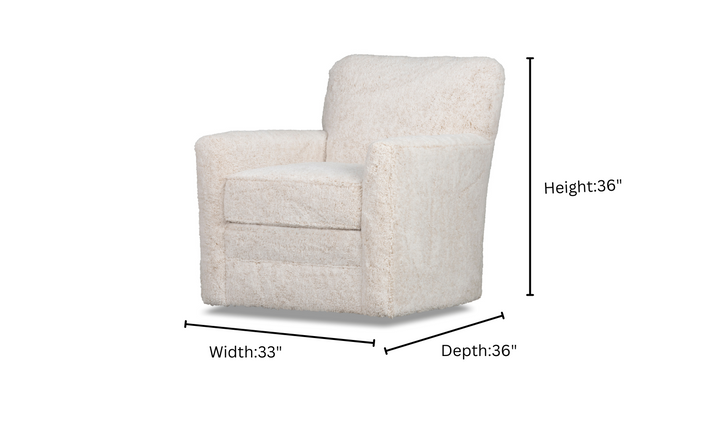 Klaussner Becks Fabric Swivel Accent Chair with Track Arms