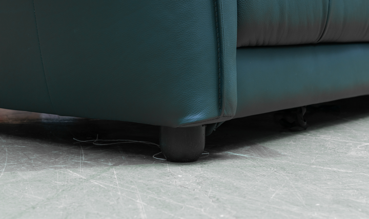 Klaussner Divano 2-seater Blue Leather Sofa with Plush Back Support-Jennifer  Furniture