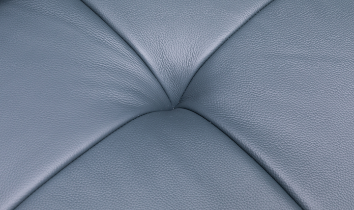 Klaussner Divano 2-seater Blue Leather Sofa with Plush Back Support-Jennifer  Furniture