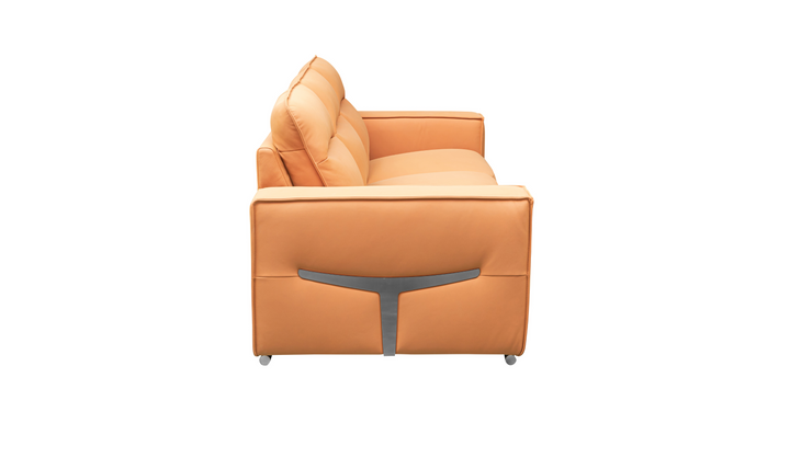 Klaussner Grazia 3-Seater Tufted Leather Sofa with Track Arms In Orange-Jennifer Furniture