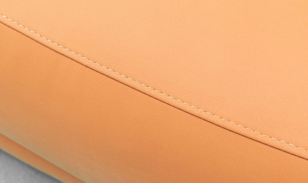 Klaussner Grazia 3-Seater Tufted Leather Sofa with Track Arms In Orange-Jennifer Furniture