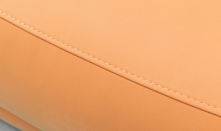 Klaussner Grazia Orange Leather Chair with Track Arms-Jennifer Furniture