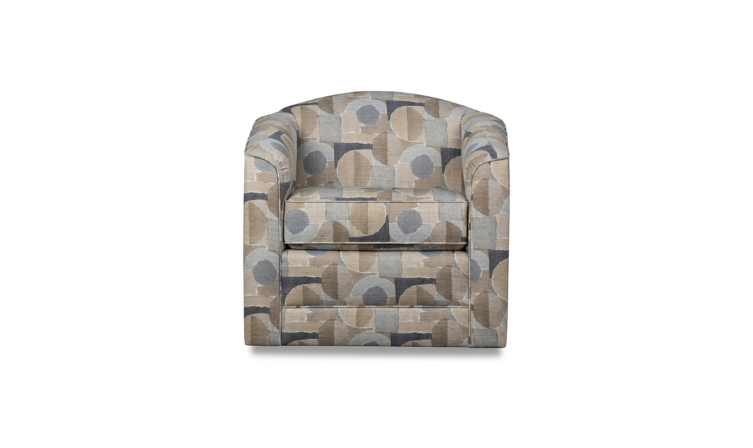 Klaussner Jasper Fabric Swivel Chair with Tight Back Design