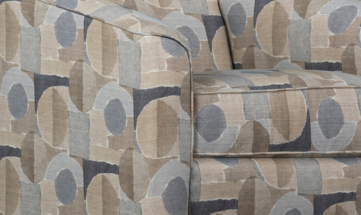 Klaussner Jasper Fabric Swivel Chair with Tight Back Design