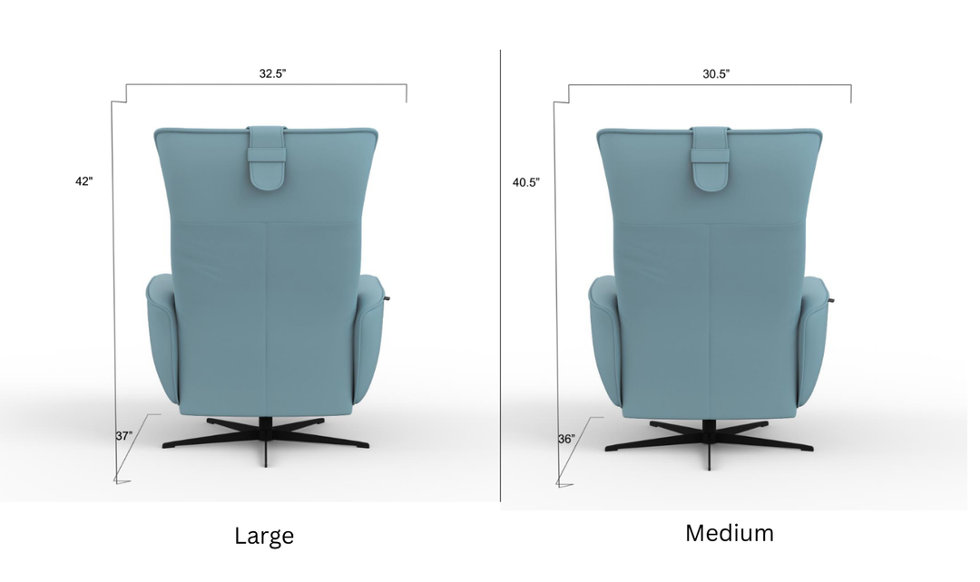 Fjords Axel Leather Swivel Glider Power Recliner Chair-Jennifer Furniture