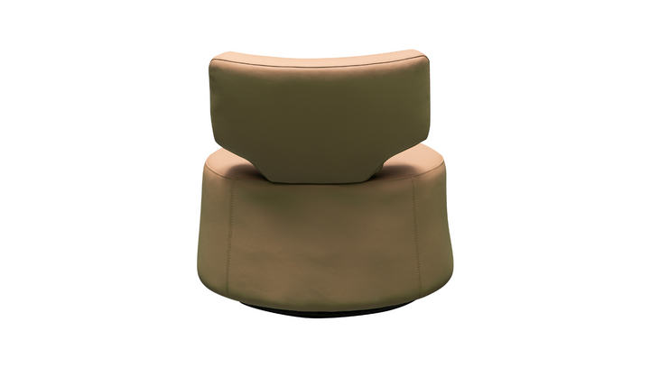 Klaussner Pietra Leather Swivel Chair with Foam Back & Seat Cushion (Brown/Gray)