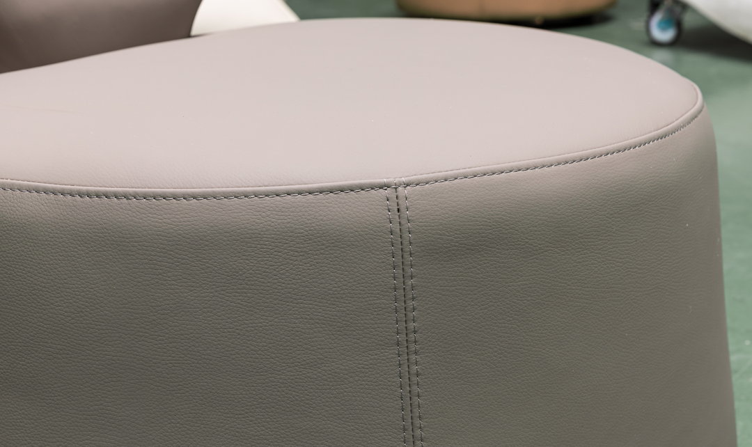Klaussner Pietra Leather Swivel Chair with Foam Back & Seat Cushion (Brown/Gray)
