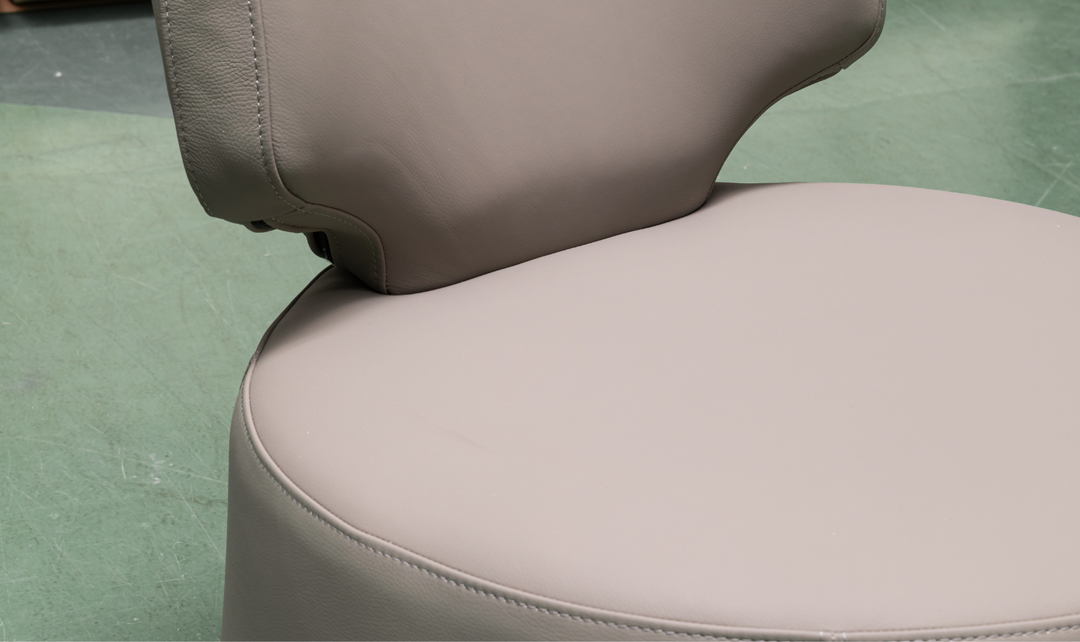Klaussner Pietra Leather Swivel Chair with Foam Back & Seat Cushion (Brown/Gray)