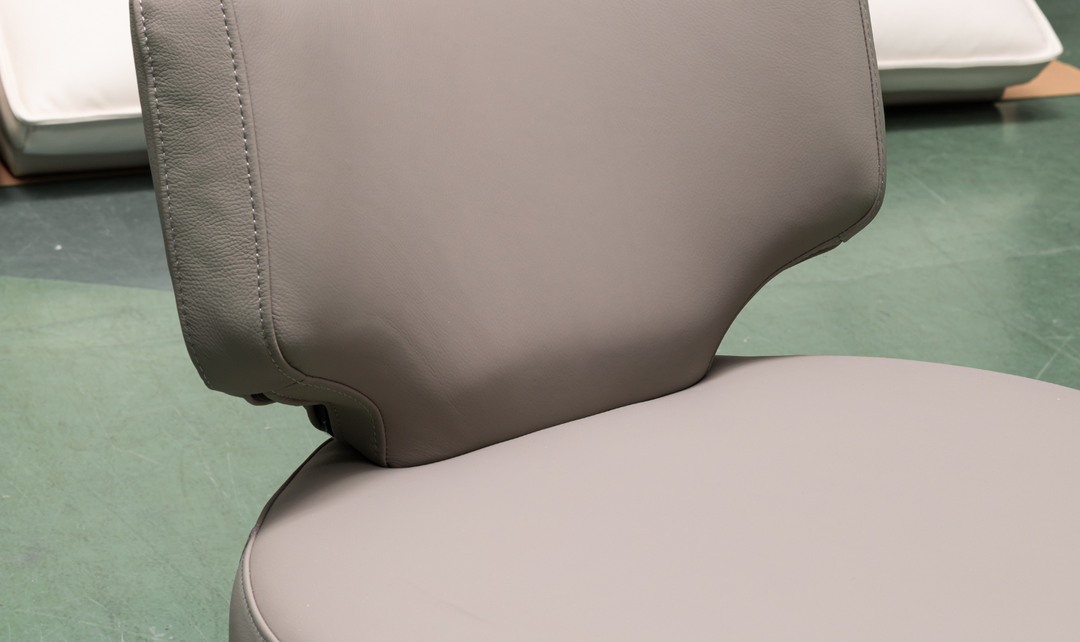 Klaussner Pietra Leather Swivel Chair with Foam Back & Seat Cushion (Brown/Gray)