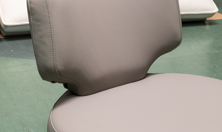 Klaussner Pietra Leather Swivel Chair with Foam Back & Seat Cushion (Brown/Gray)