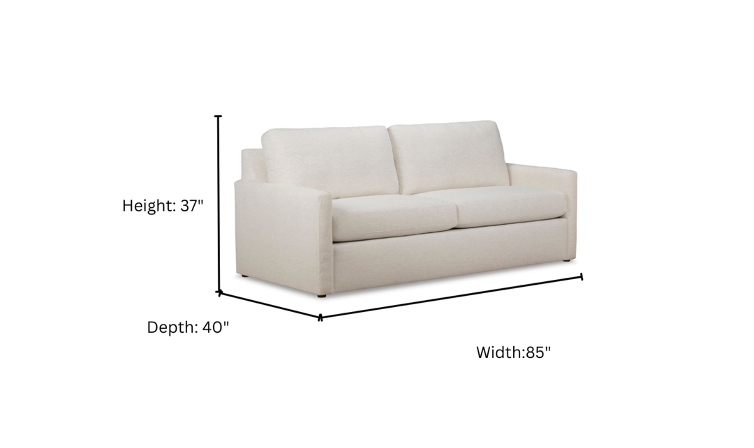 Klaussner Savannah Modern Square Arms Sofa (Fabric/Leather)- Jennifer furniture