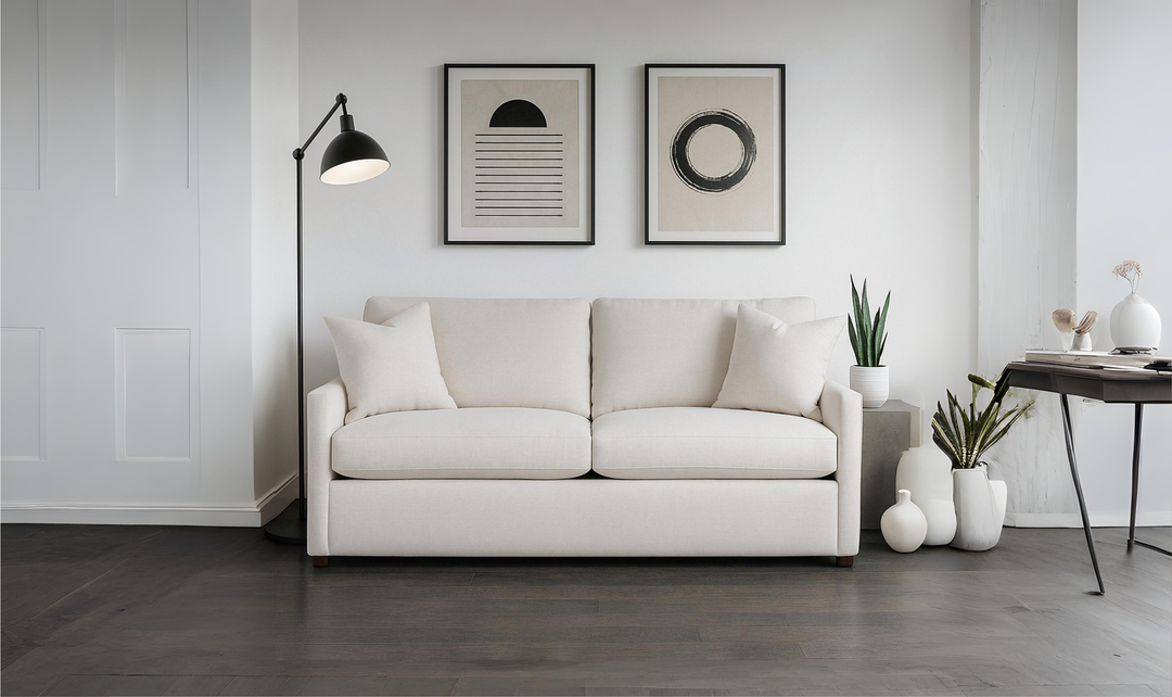 Klaussner Savannah Modern Square Arms Sofa (Fabric/Leather)- Jennifer furniture