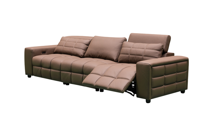 Klaussner Serenity 3-seater Brown Leather Power Reclining Sofa-Jennifer Furniture