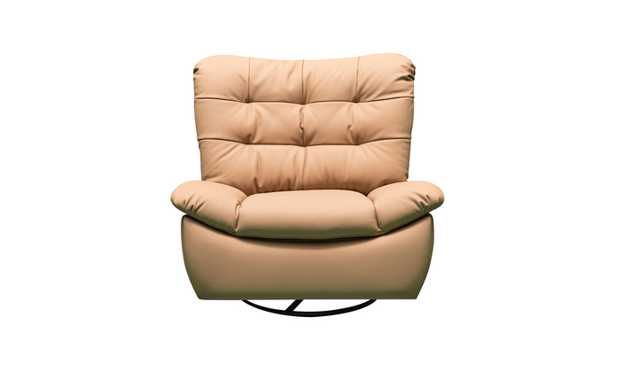 Klaussner Stella Swivel Glider Leather Manual Recliner with Cushion Arms-Jennifer Furniture