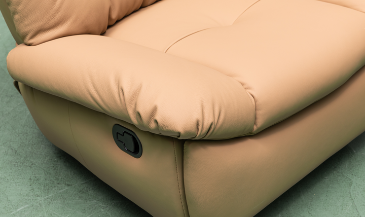 Klaussner Stella Swivel Glider Leather Manual Recliner with Cushion Arms-Jennifer Furniture