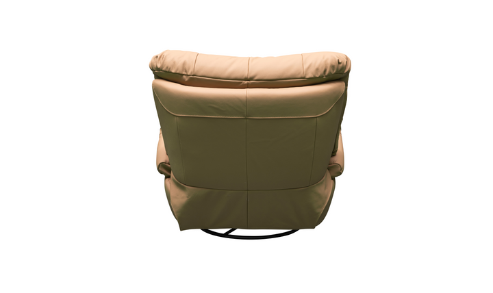 Klaussner Stella Swivel Glider Leather Manual Recliner with Cushion Arms-Jennifer Furniture