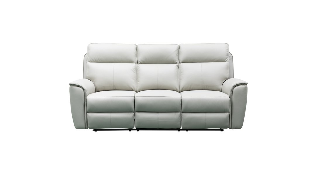 Klaussner Venezia 3-Seater Italian Leather White Manual Recliner Sofa