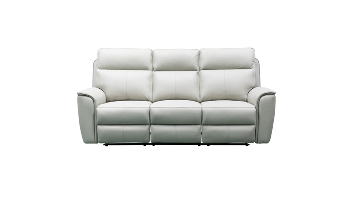Klaussner Venezia 3-Seater Italian Leather White Manual Recliner Sofa