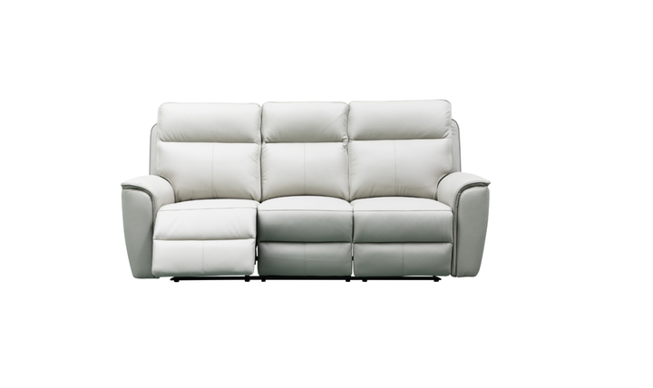 Klaussner Venezia 3-Seater Italian Leather White Manual Recliner Sofa