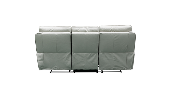 Klaussner Venezia 3-Seater Italian Leather White Manual Recliner Sofa-Jennifer Furniture