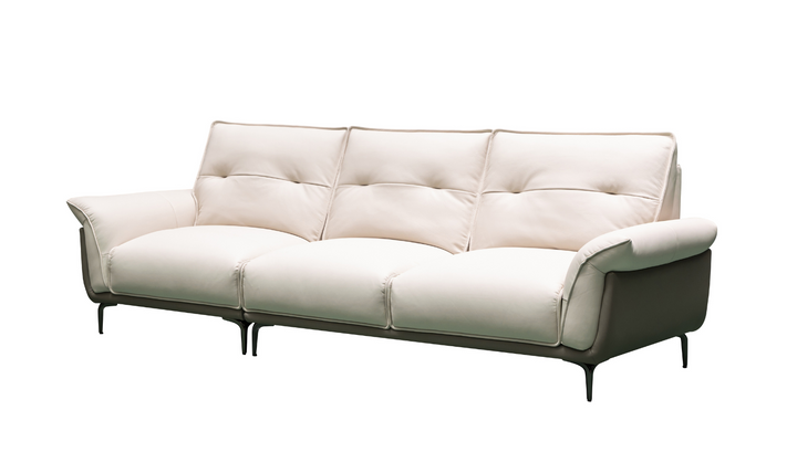 Klaussner Vento 3-seater Leather Sofa with Cushion Seat and Tufted Back
