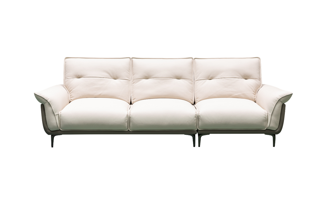 Klaussner Vento 3-seater Leather Sofa with Cushion Seat and Tufted Back