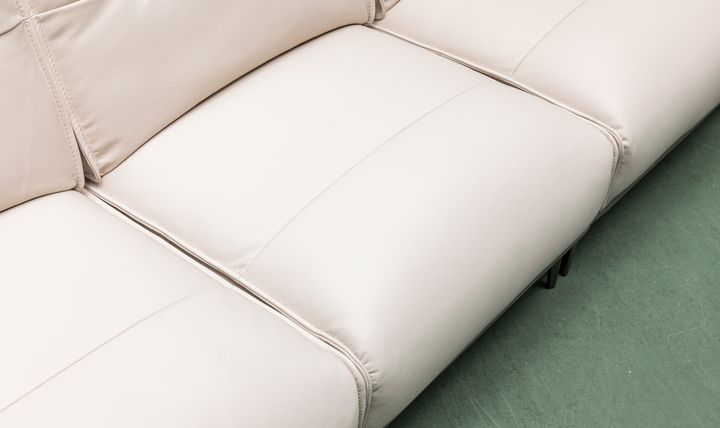 Klaussner Vento 3-seater Leather Sofa with Cushion Seat and Tufted Back