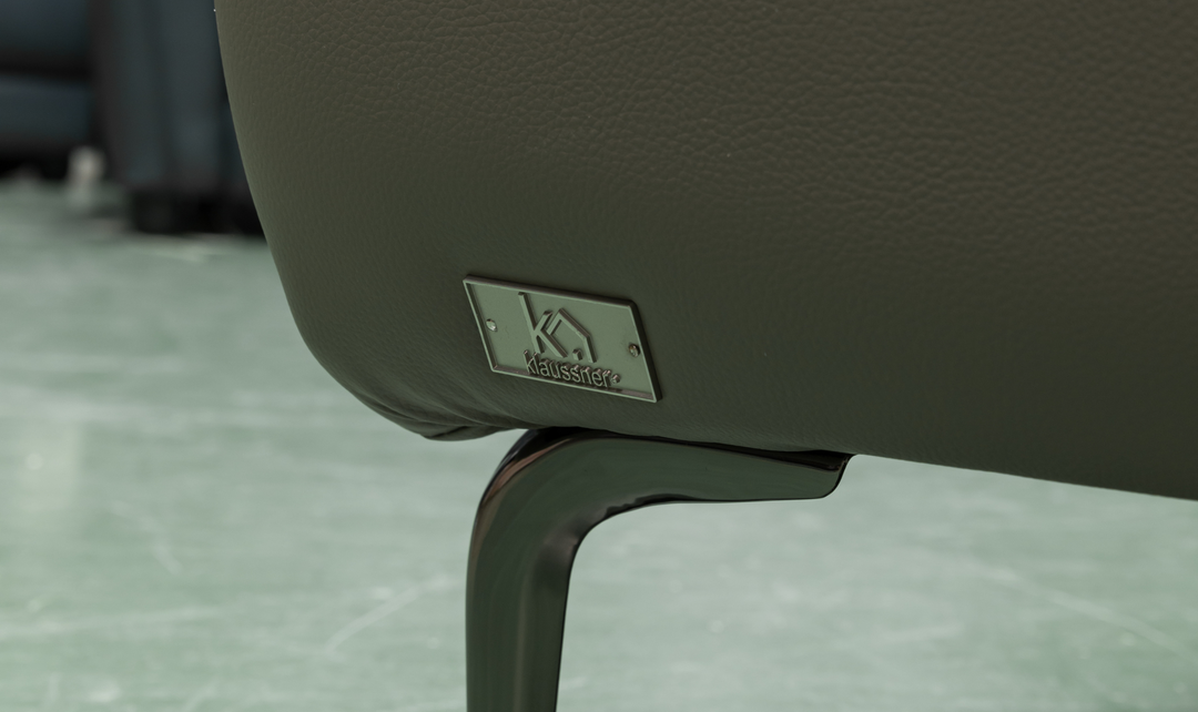 Klaussner Vento Leather Ivory Accent Chair with Feather-filled back cushion-Jennifer Furniture