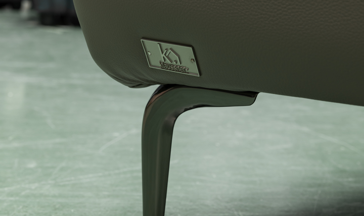 Klaussner Vento Leather Ivory Accent Chair with Feather-filled back cushion-Jennifer Furniture