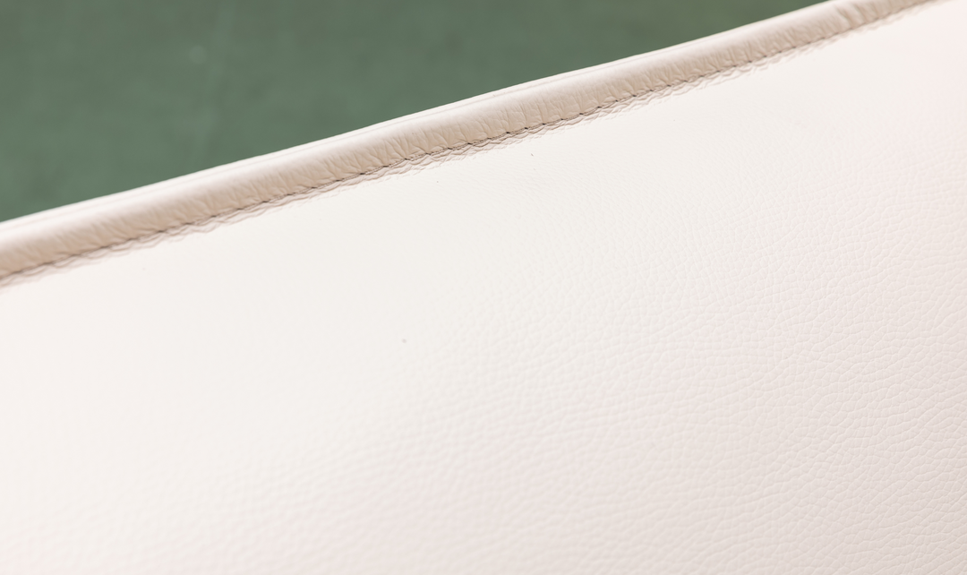 Klaussner Vento Leather Ivory Accent Chair with Feather-filled back cushion-Jennifer Furniture