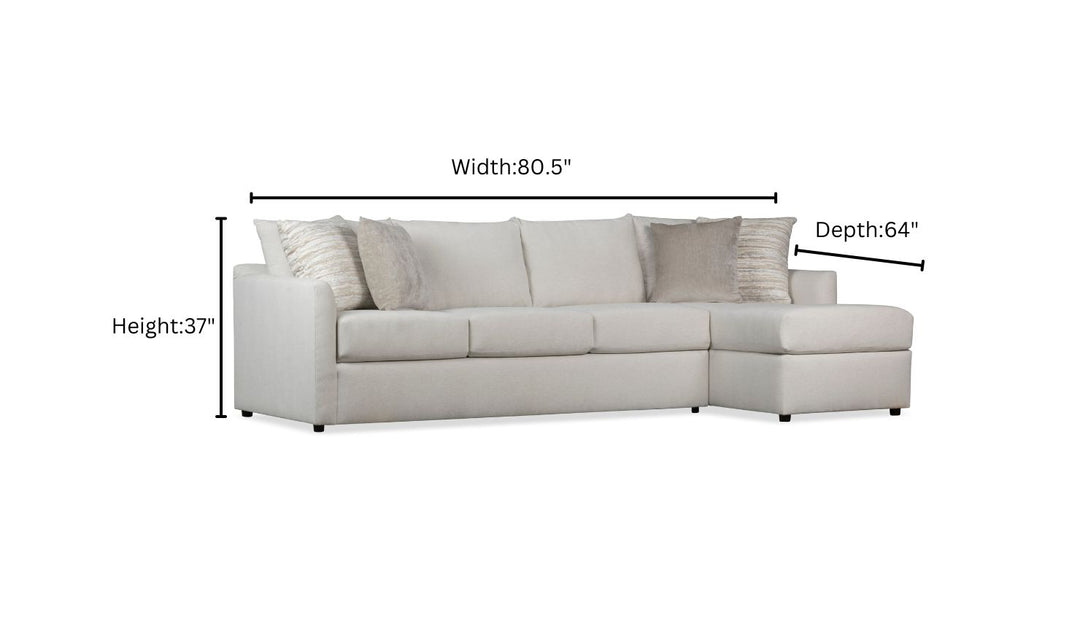 Klaussner Atlanta L-Shape Fabric Sectional Sofa