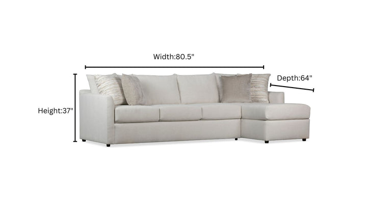 Klaussner Atlanta L-Shape Fabric Sectional Sofa