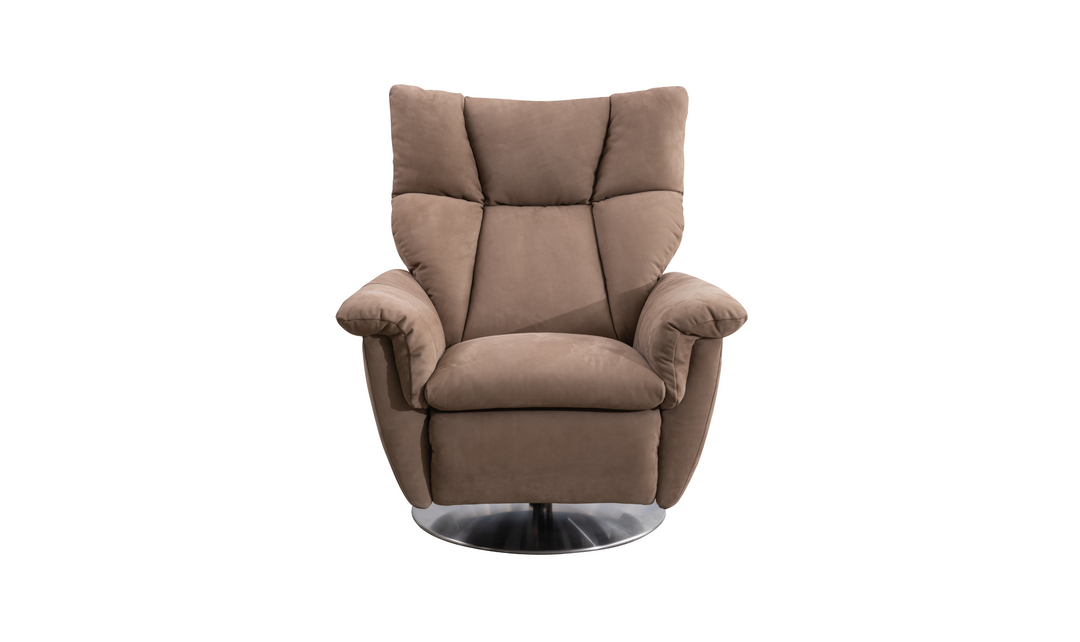 Klaussner Alessandro Double Power Recliner Leather Swivel Chair with Cushion Arms-Jennifer Furniture