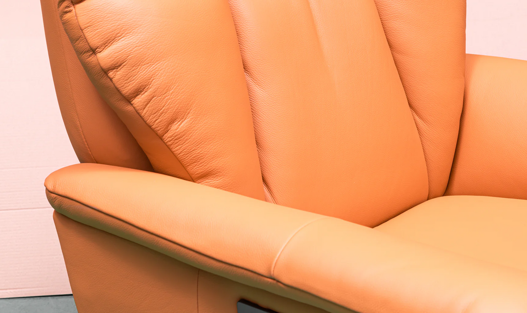 Klaussner Alessandro Double Power Recliner Leather Swivel Chair with Cushion Arms-Jennifer Furniture