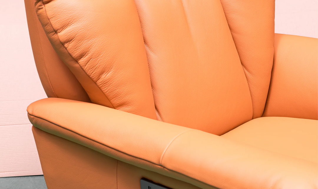Klaussner Alessandro Double Power Recliner Leather Swivel Chair with Cushion Arms-Jennifer Furniture