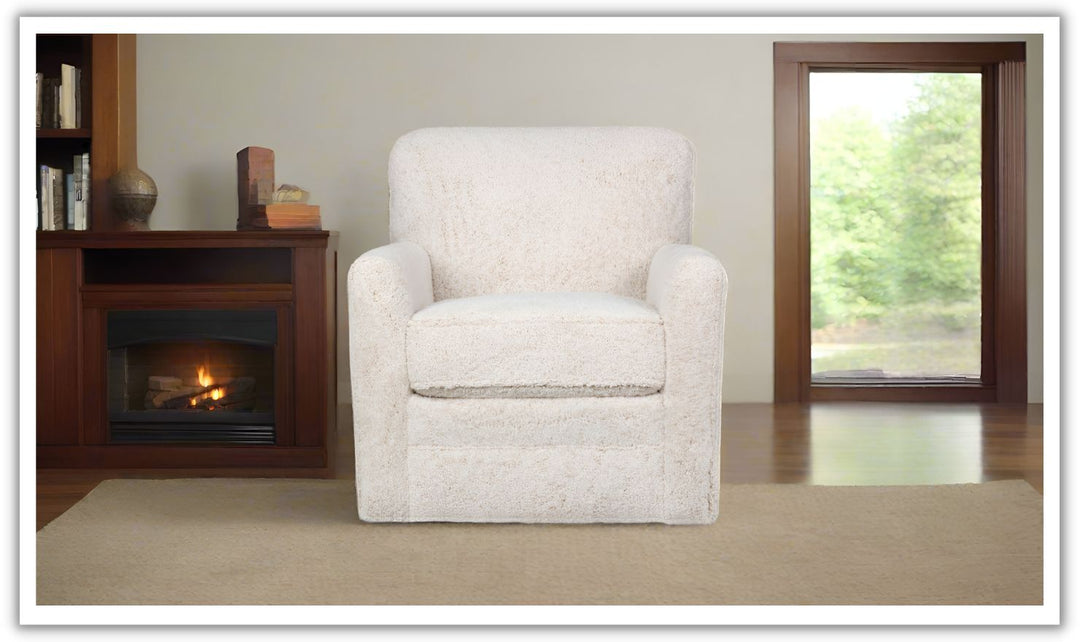 Klaussner Becks Fabric Swivel Accent Chair with Track Arms