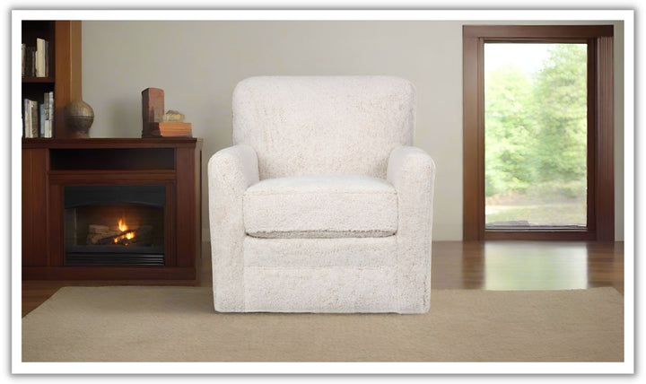 Klaussner Becks Fabric Swivel Accent Chair with Track Arms